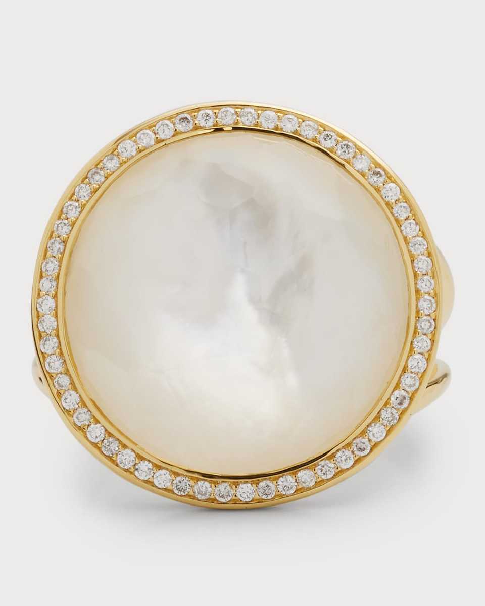 Medium Ring in 18K Gold with Diamonds